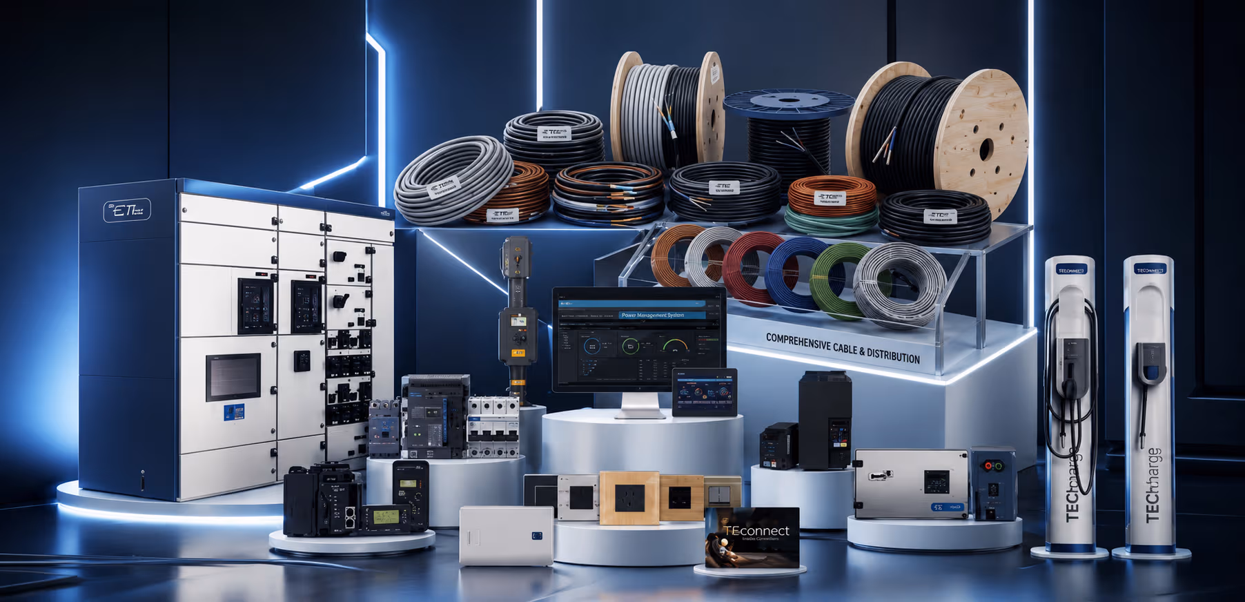 Electrical products and supplies displayed for Shri Ganesh Electricals